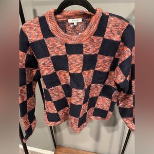 Women’s Madewell Pink and Black Checkered sweater